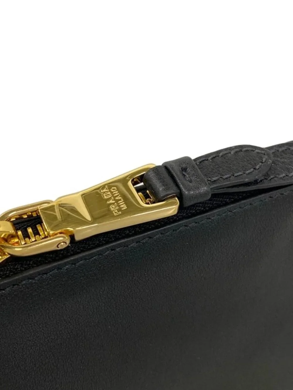 PRADA 1BC238 Black Leather Shoulder Bag